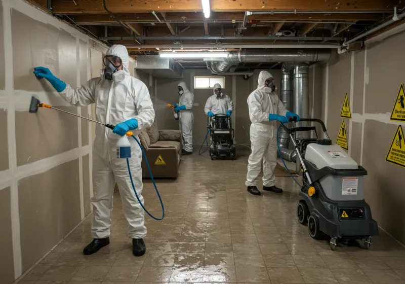 Basement Moisture Removal and Structural Drying process in Traer, IA
